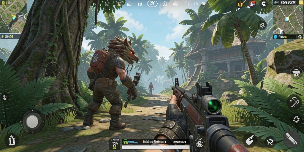 Tampilan gameplay FPS yang seru dan mendebarkan.
