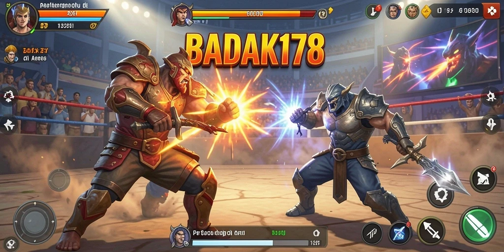 Screenshot utama BADAK178 menunjukkan pertarungan epik dengan aksi serangan yang mendebarkan.