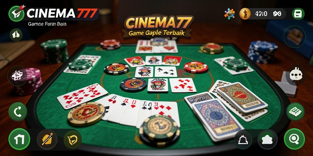 Tampilan dinamis gameplay Gaple yang menarik dan interaktif.