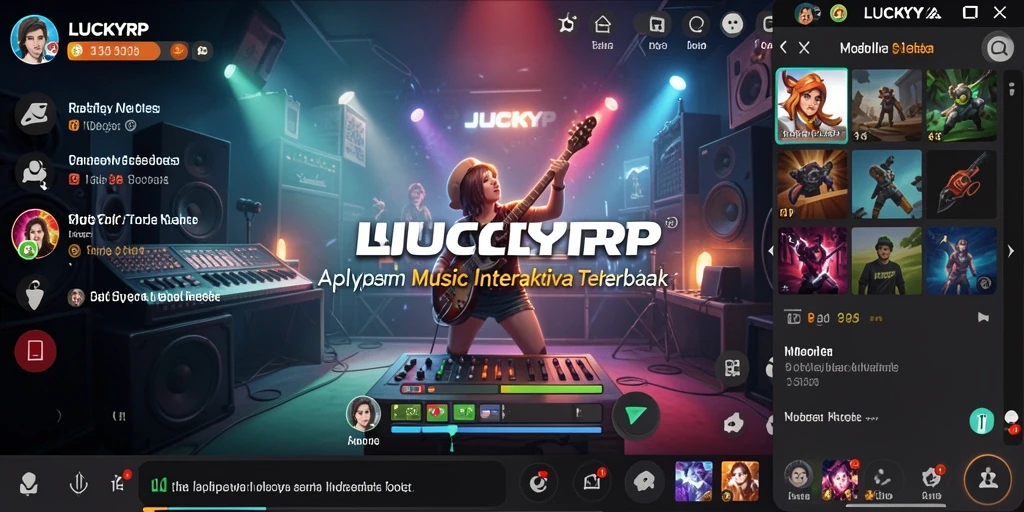 Tampilan gameplay interaktif dari aplikasi musik LUCKYRP.