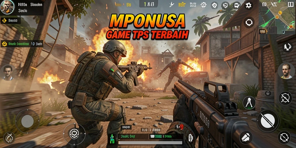 Tampilan menarik dari gameplay MPONUSA yang penuh aksi TPS.