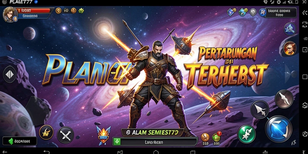 Tampilan gameplay seru di PLANET77 dengan aksi Battle Royale yang mendebarkan.