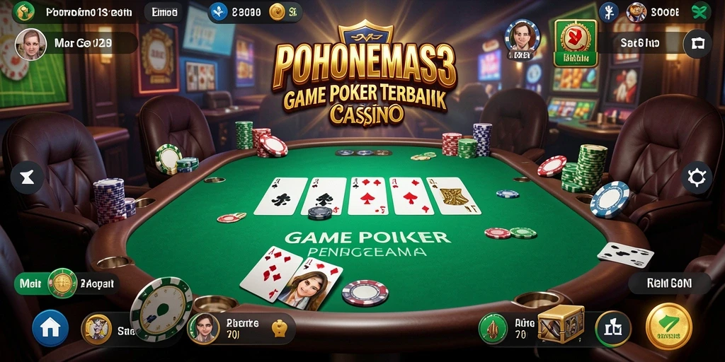 Tampilan screenshot POHONEMAS33 menampilkan suasana permainan Poker yang mendebarkan.