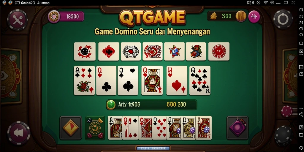 Tampilan menarik dari gameplay domino QTGAME di perangkat mobile.