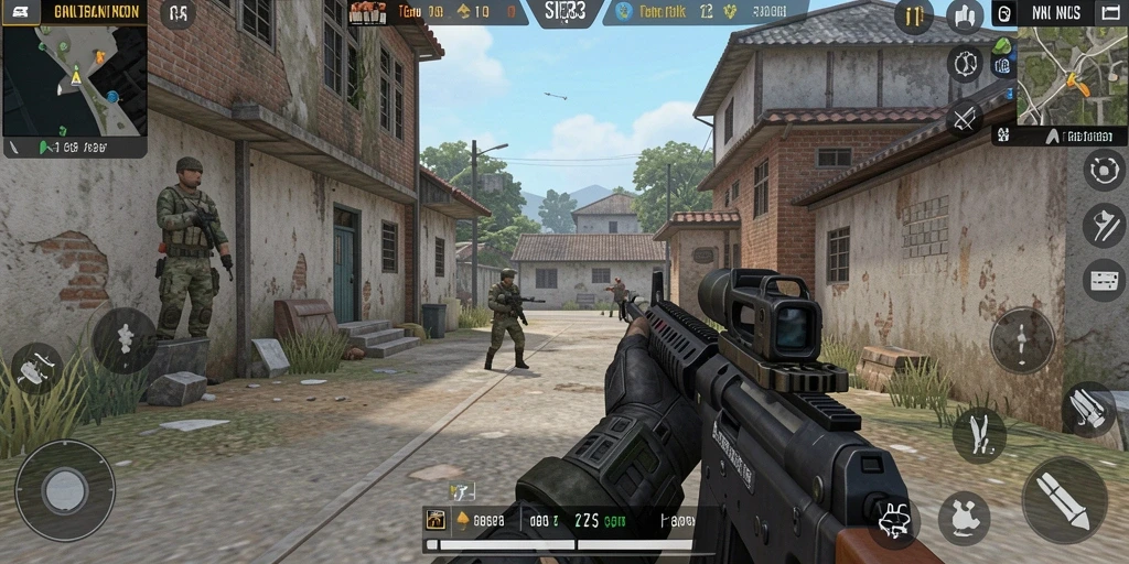 Gameplay SIP33 yang seru dengan aksi tembak-menembak.