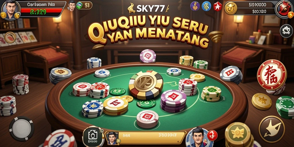 Tampilan gameplay seru dalam permainan QiuQiu SKY77.