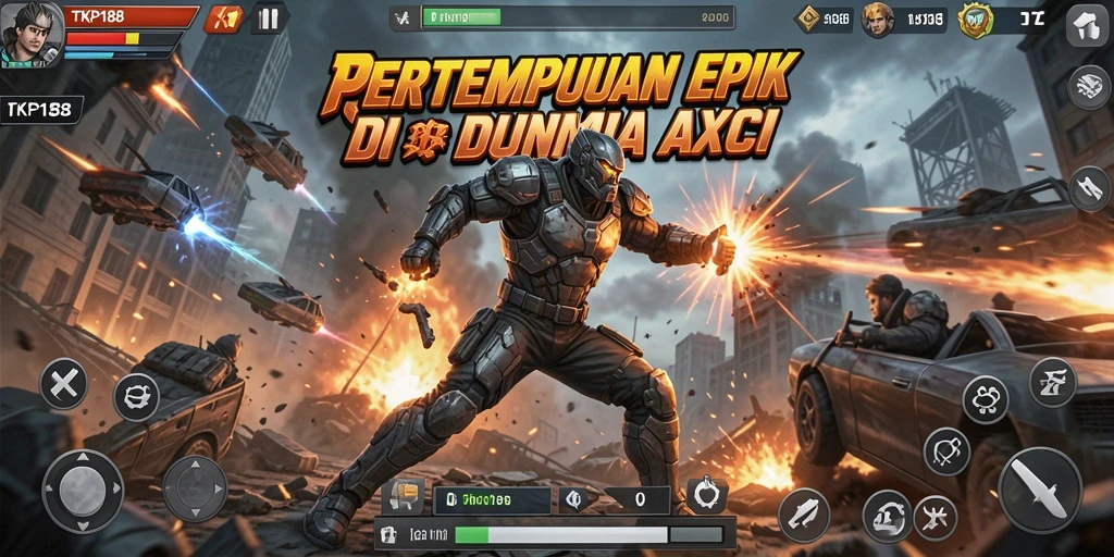 Screenshot permainan TKP188 menampilkan aksi bertarung yang intens.
