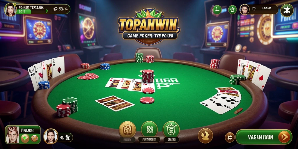 Gameplay poker seru di dalam aplikasi TOPANWIN.